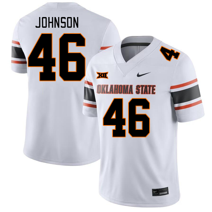 Men #46 Temerrick Johnson Oklahoma State Cowboys College Football Jerseys Stitched-White